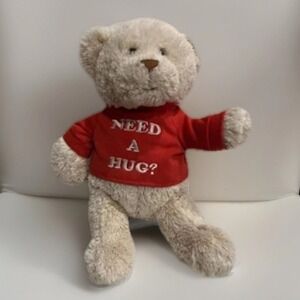 Gund Teddy Bear Need A Hug Plush Stuff Animal 11" with Red Shirt